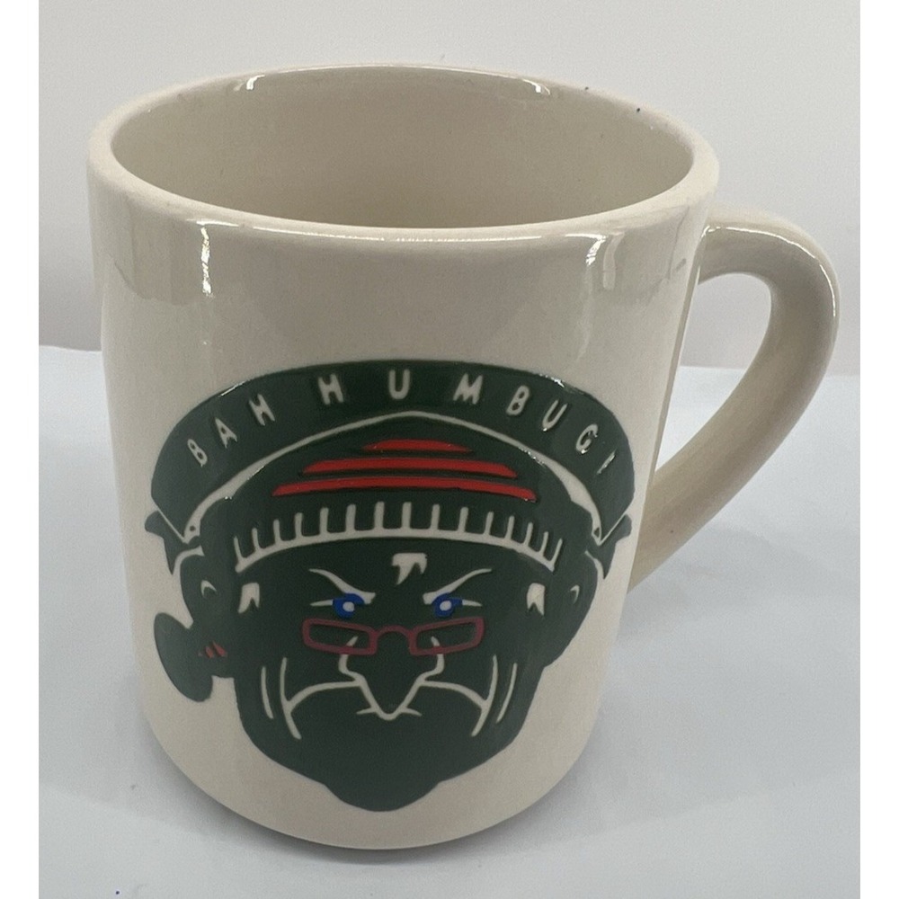 Denny's Bah Humbug Scrooge Santa Heat Activated Coffee Cup Mug Vtg Restaurant